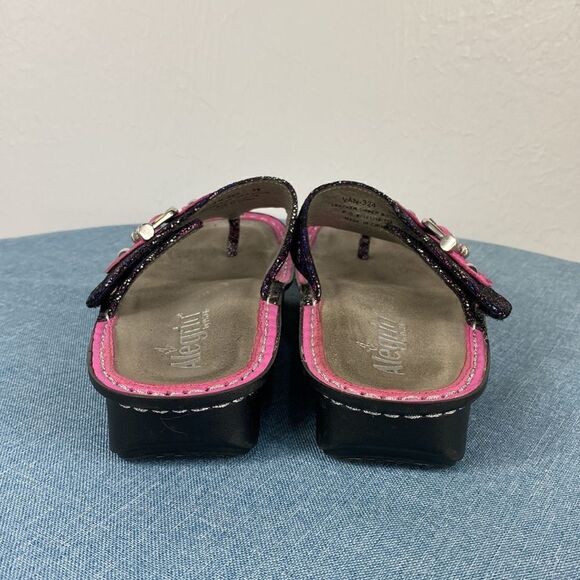 Alegria Vanessa Spiro Purple Geometric Shapes Leather Sandals size 8 - Picture 3 of 10